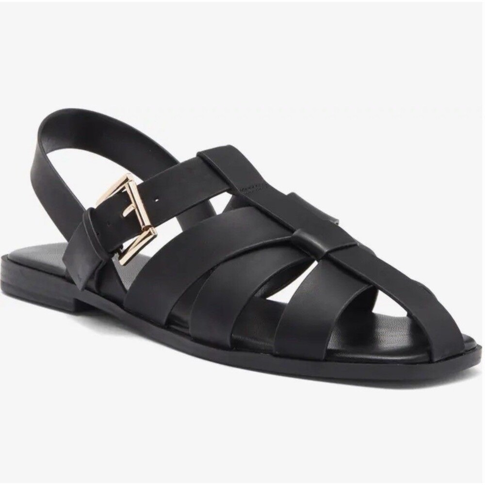NWOB MIA Women’s Elara Fisherman Sandal  Black Leather Size 8.5